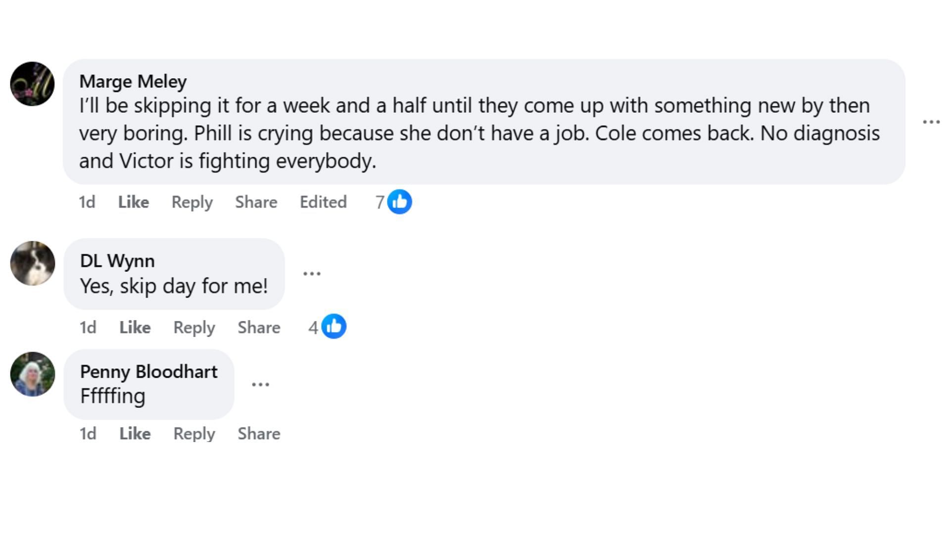 Comments by fans on the post (Image via Facebook/@Sandra Callow)